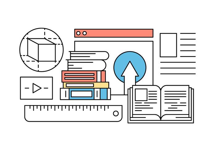 700x490 Online Education And Learning Icons In Vector