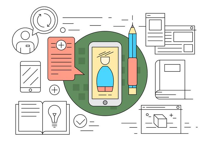 700x490 Online Learning Icons