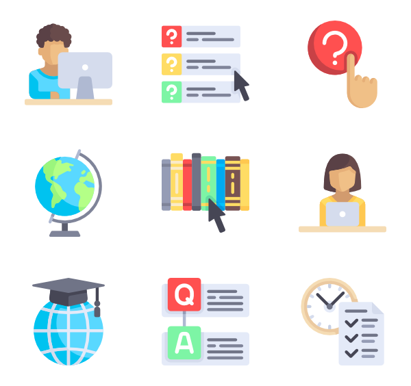 600x564 Online Learning Icons