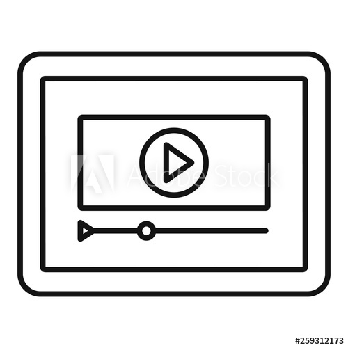 500x500 Tablet Online Learning Icon Outline Tablet Online Learning Vector