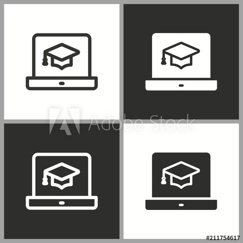 500x500 Vector Online Learning Education Icon Academic Study, Learn