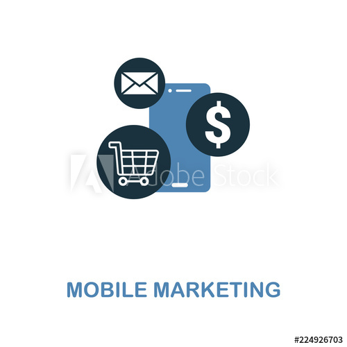 500x500 Mobile Marketing Icon In Two Colors Creative Design From Online