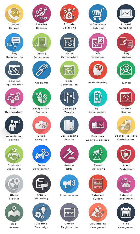 590x983 Seo Flat Icons