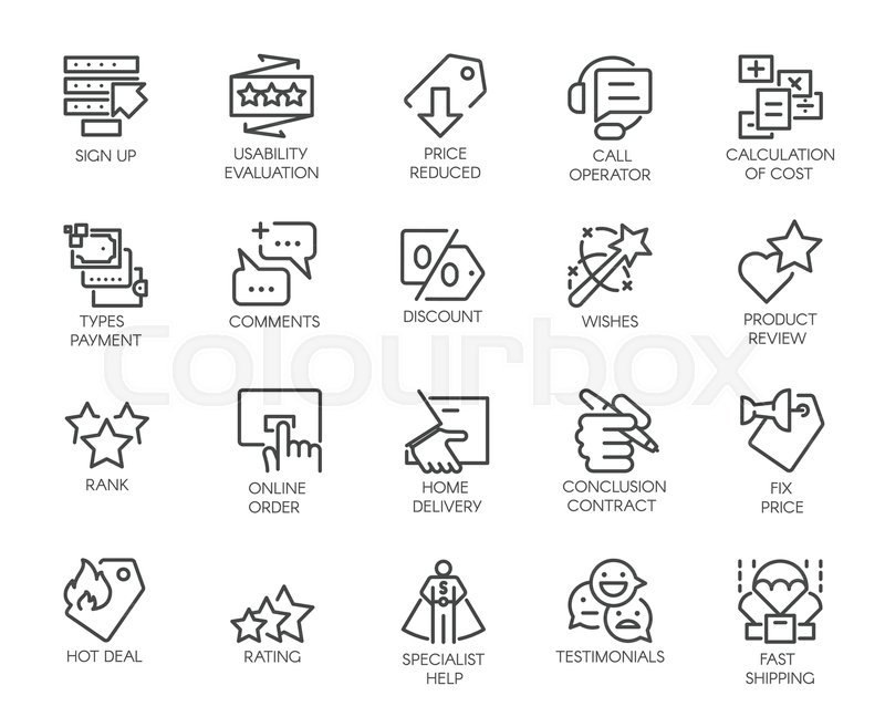 800x657 Set Of Contour Icons For Online Or Stock Vector Colourbox