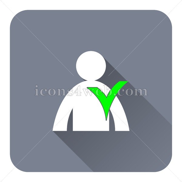 600x600 User Offline Flat Icon With Long Shadow Vector