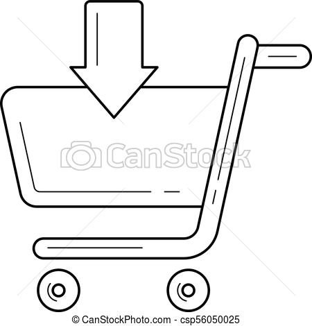 450x470 Online Shop Order Line Icon Online Shop Order Vector Line Icon