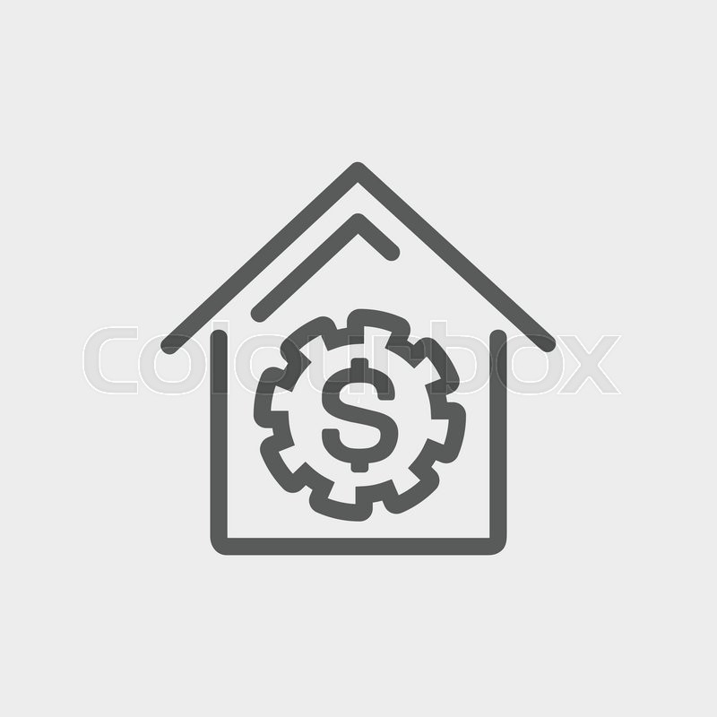 800x800 House Online Payment Icon Thin Line Stock Vector Colourbox