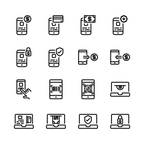 490x490 Online Payment Icon Set Vector Illustration