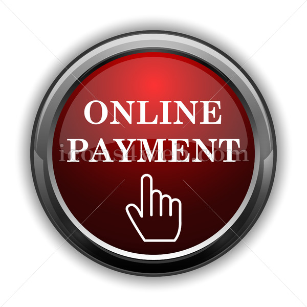 600x600 Online Payment Icon Red Glossy Web Icon With Shadow