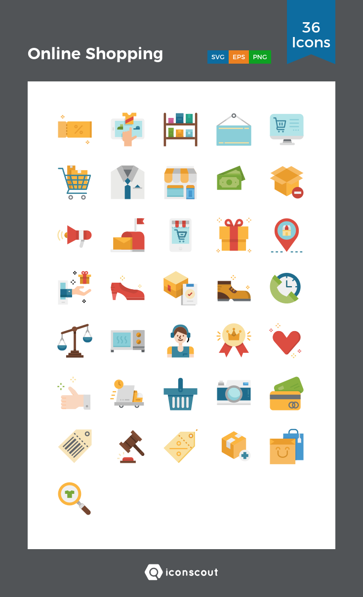 735x1210 Online Shopping Icon Pack