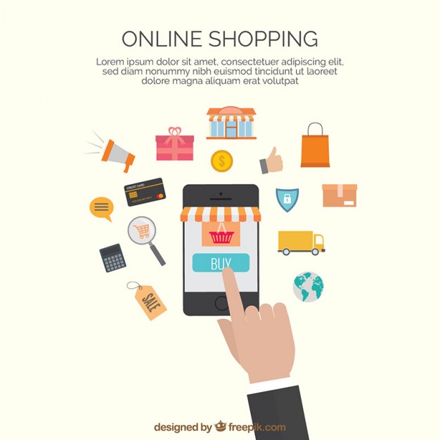 626x626 Online Shopping Icons Template Vector Free Download