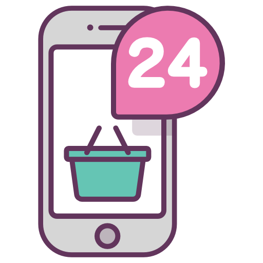 512x512 Payment, Mobile, Online Shopping, Hours, Basket, Store Icon