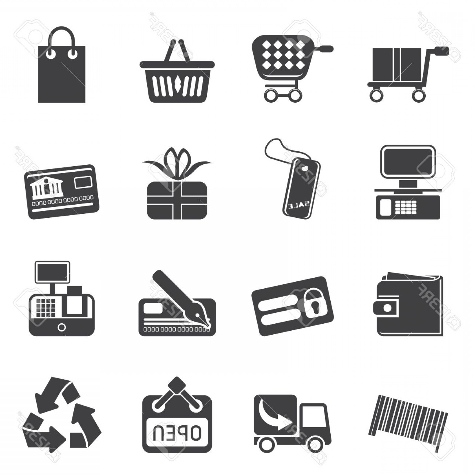 1560x1560 Photosilhouette Simple Online Shop Icons Vector Icon Set Soidergi