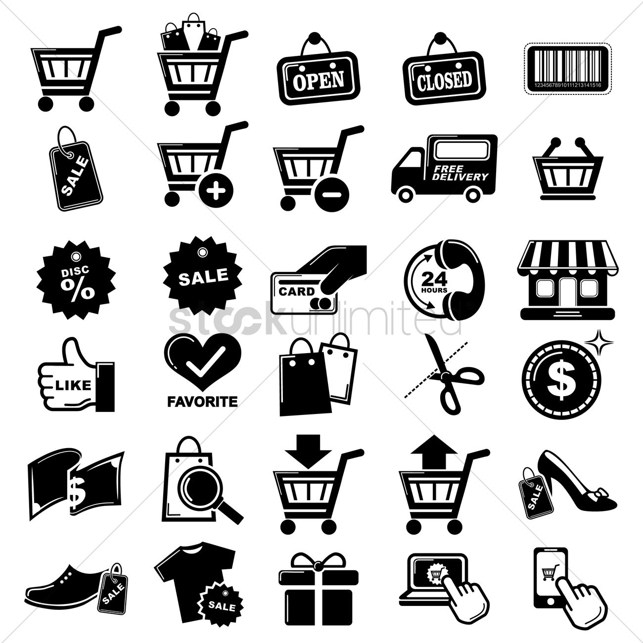 1300x1300 Set Of Online Shopping Icons Vector Image