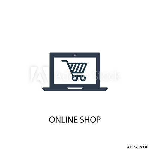 500x500 Online Shop Icon Simple Element Illustration