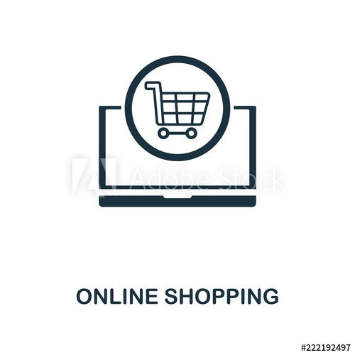 500x500 Online Shopping Icon Monochrome Style Design From E Commerce Icon