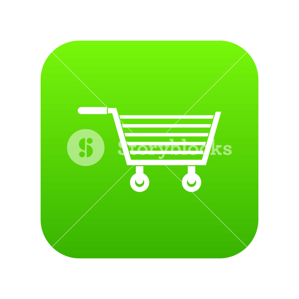 1000x1000 Online Shopping Icon Digital Green For Any Design Isolated