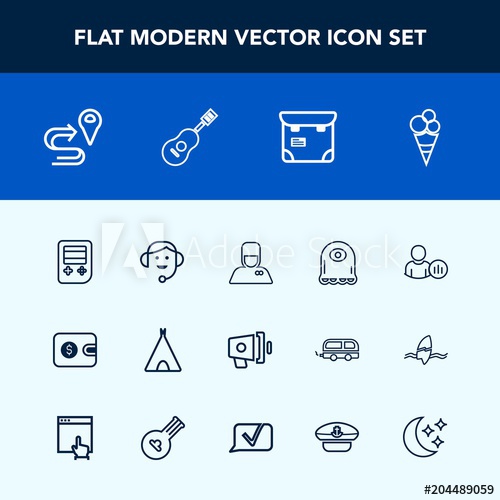 500x500 Modern, Simple Vector Icon Set With Status, Call, Hotel, Cream