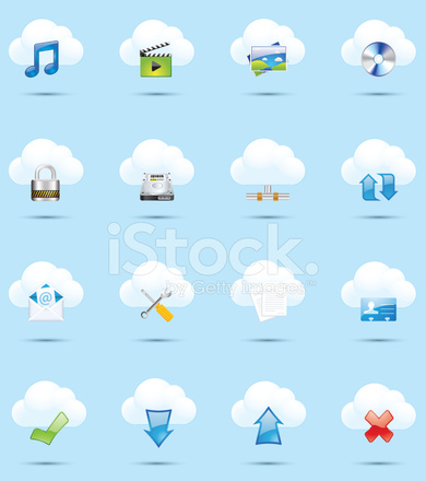 Cloud And Online Storage Icon Set Stock Vector 390x440 Cloud And Online Storage Icon Set Stock Vector