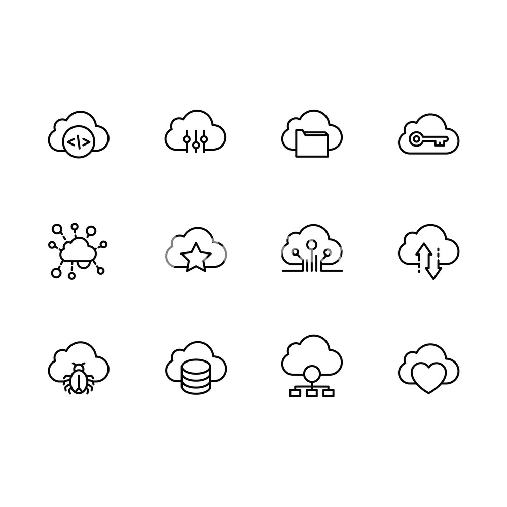 Simple Set Cloud Storage Vector Line Icon Contains Such Icons 1000x1000 Simple Set Cloud Storage Vector Line Icon Contains Such Icons