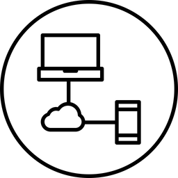 Cloud, Data, Sharing, Laptop, Mobile, Online, Storage Icon Of Line 256x256 Cloud, Data, Sharing, Laptop, Mobile, Online, Storage Icon Of Line