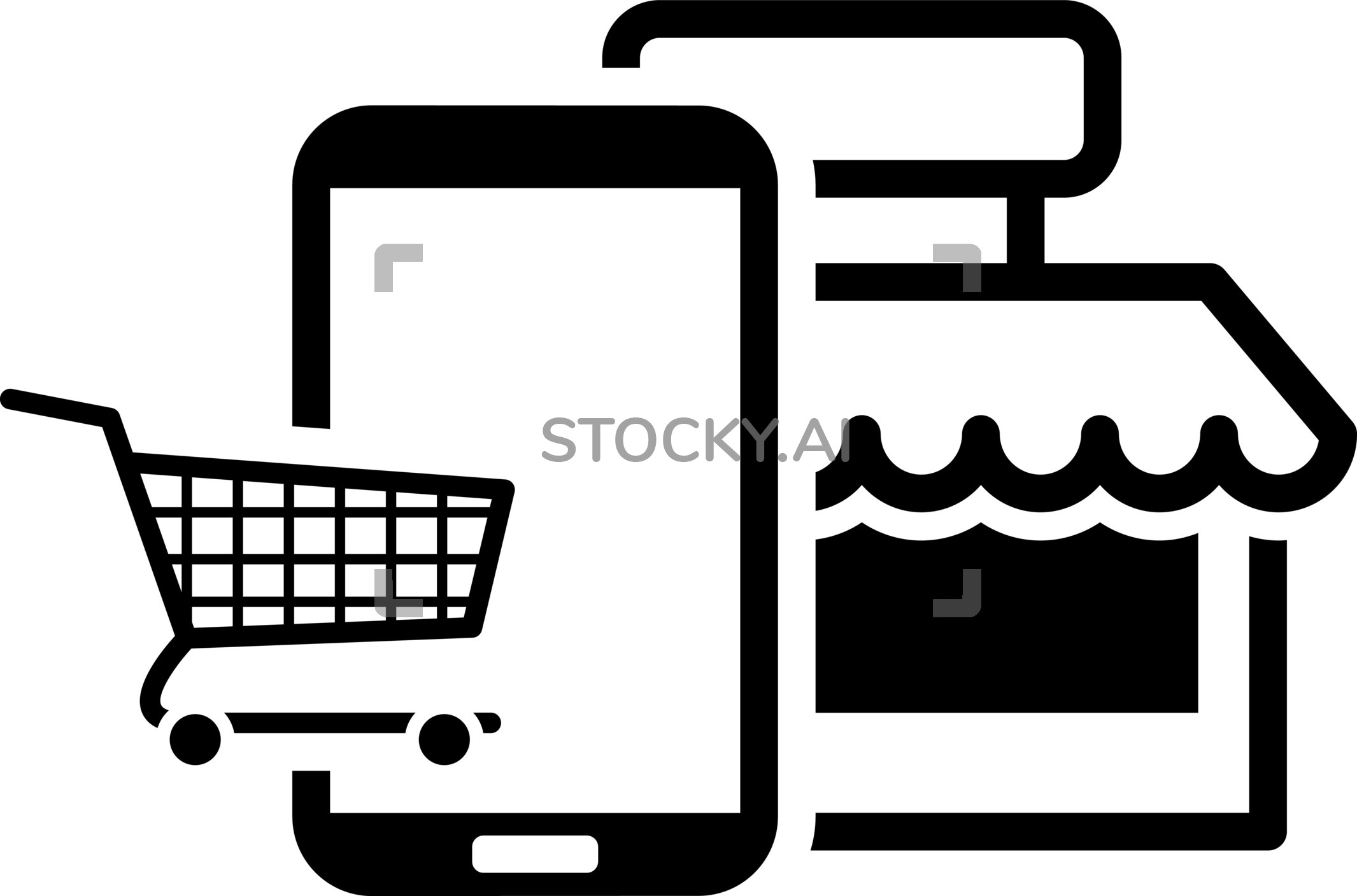 2131x1408 Image Of Online Shopping Icon Flat Design