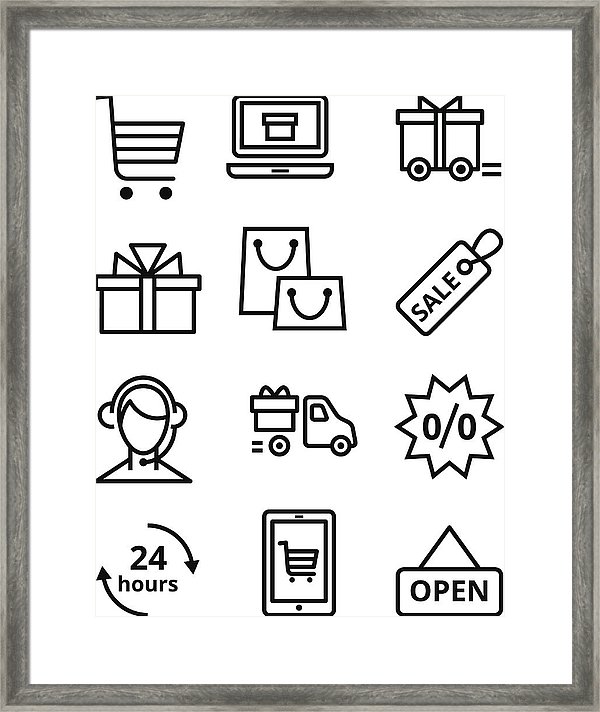 600x712 Online Store Icon Framed Print