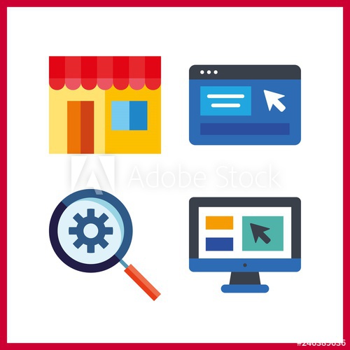 500x500 E Commerce Icon Vector Illustration E Commerce Set Online