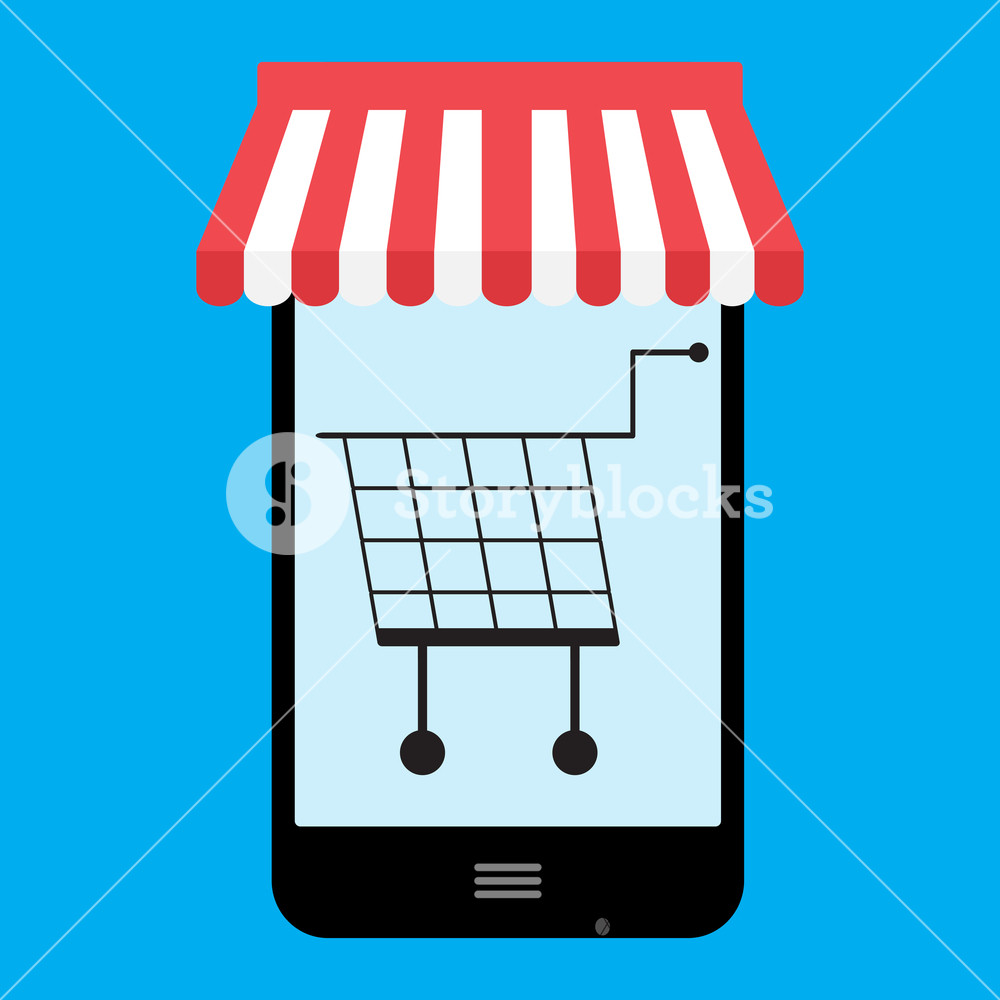 1000x1000 Shop Store Online Mobile Vector Mobile Shopping And Online Store