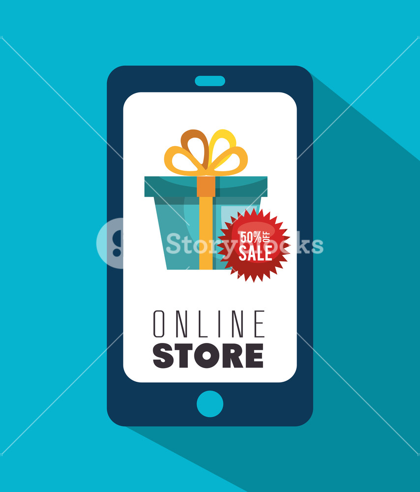 854x1000 Online Store Shopping Icon Vector Illustration Design Royalty Free