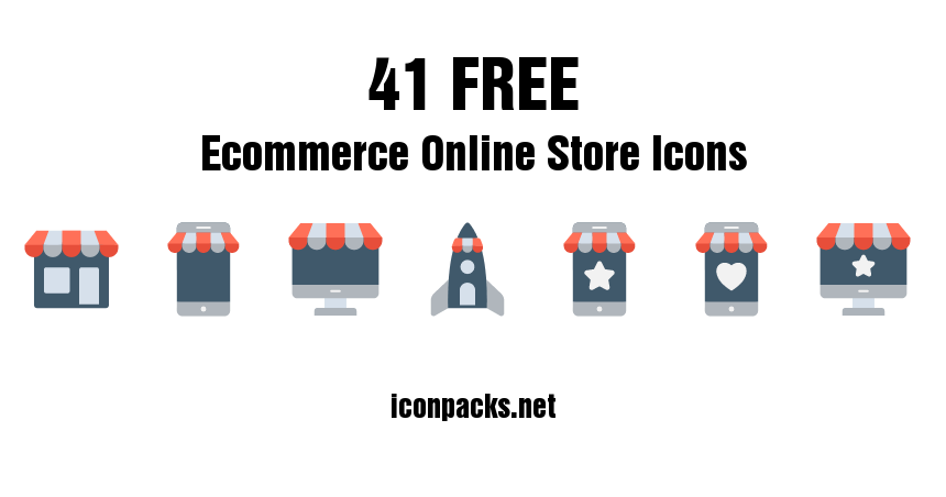 860x452 E Commerce, Online Store Icon Pack