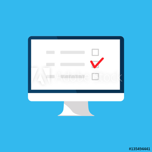 500x500 Online Survey, Checklist, Questionnaire Icon Computer Screen