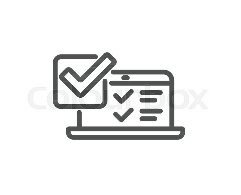 800x647 Online Survey Line Icon Select Answer Stock Vector Colourbox