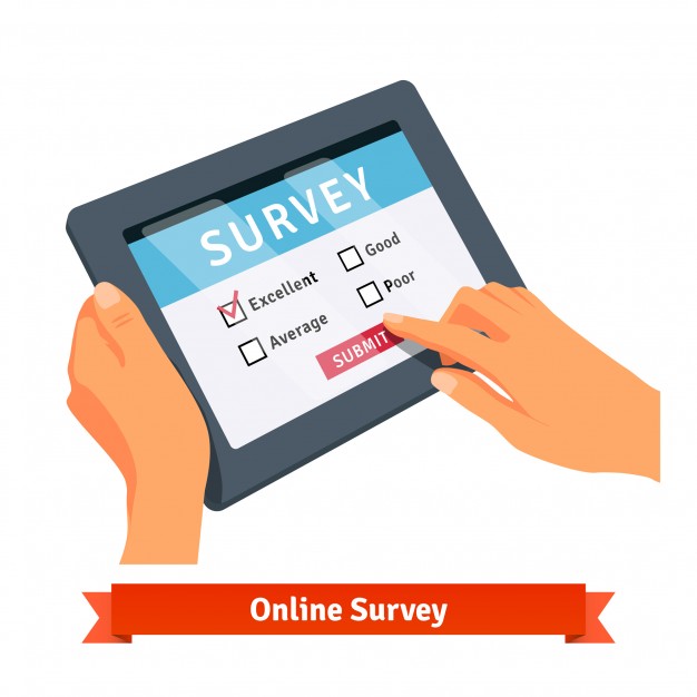 626x626 Online Survey On A Tablet Vector Free Download