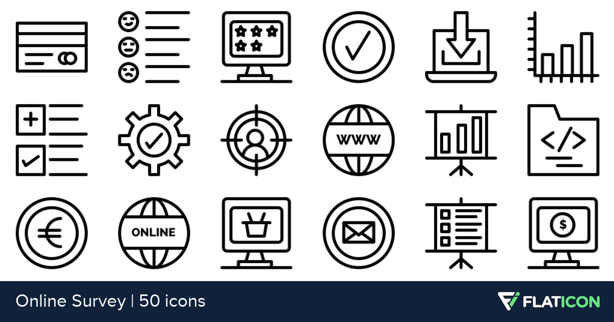 1200x630 Online Survey Premium Icons
