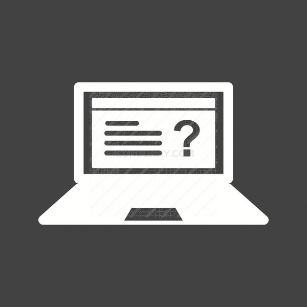 600x600 Online Exam Glyph Inverted Icon