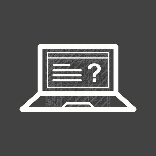 600x600 Online Exam Line Inverted Icon