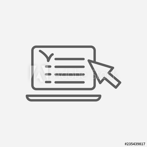 500x500 Online Test Icon Line Symbol Isolated Vector Illustration Of Icon