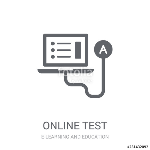 500x500 Online Test Icon Trendy Online Test Logo Concept On White