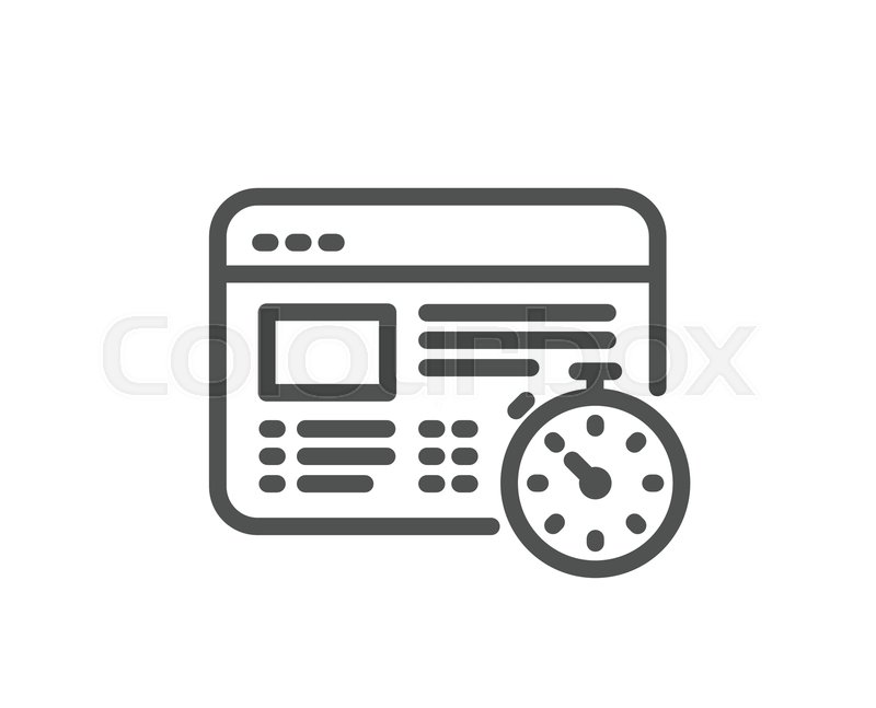 800x647 Web Timer Line Icon Online Quiz Test Stock Vector Colourbox