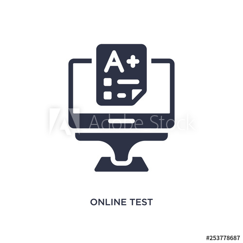 500x500 Online Test Icon On White Background Simple Element Illustration