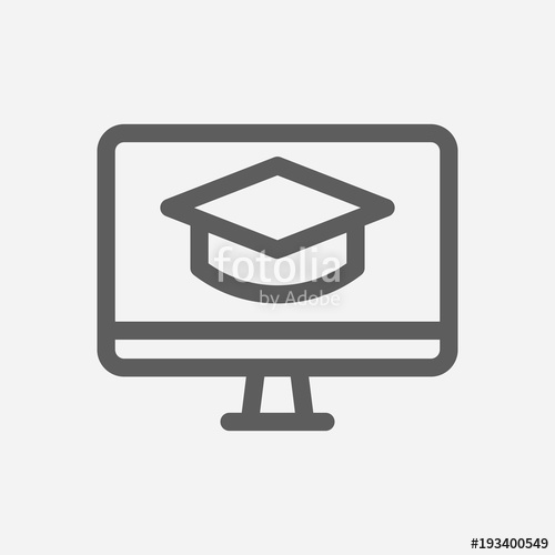 500x500 Online Knowledge Icon Line Symbol Isolated Vector Illustration