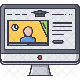 256x256 Online Training Icon Of Colored Outline Style