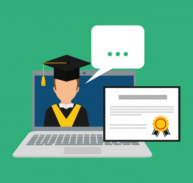 626x595 Online Training Concept With Icon Design Vector Premium Download