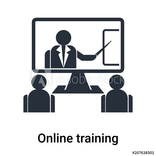 500x500 Online Training Icon Vector Sign And Symbol Isolated On White
