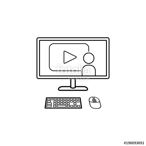 500x500 Online Training On The Computer Screen Icon Element Of Online