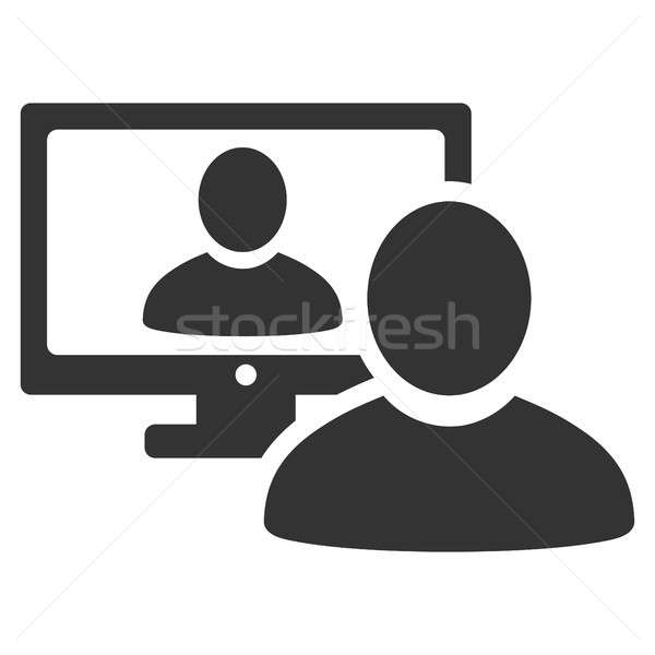 600x600 Online Video Chat Flat Icon Stock Photo Victor Ivlichev