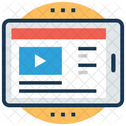 256x256 Online Learning Video Icon Of Colored Outline Style