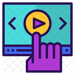 256x256 Video Course Logo Icon Of Colored Outline Style