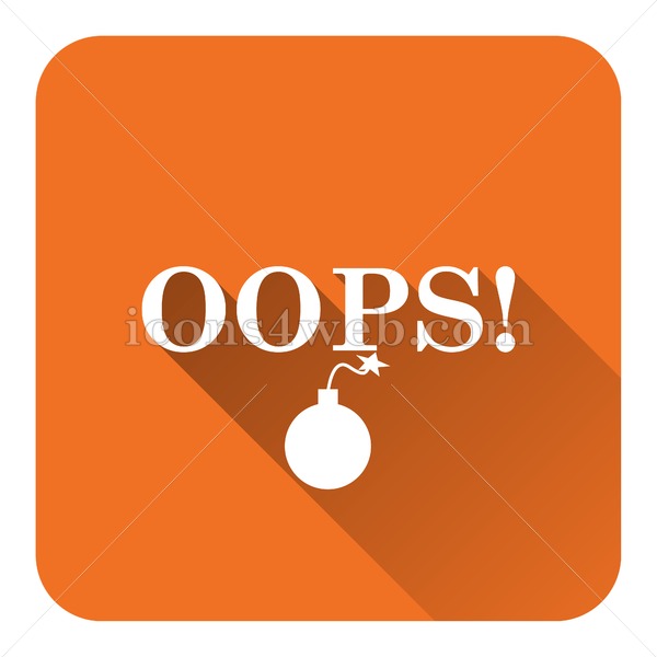 Oops Flat Icon With Long Shadow Vector 600x600 Oops Flat Icon With Long Shadow Vector